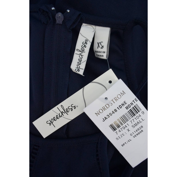 Speechless Midnite Navy Blue Layered Ruffle Fit Flare Dress Size XS - Picture 7 of 8